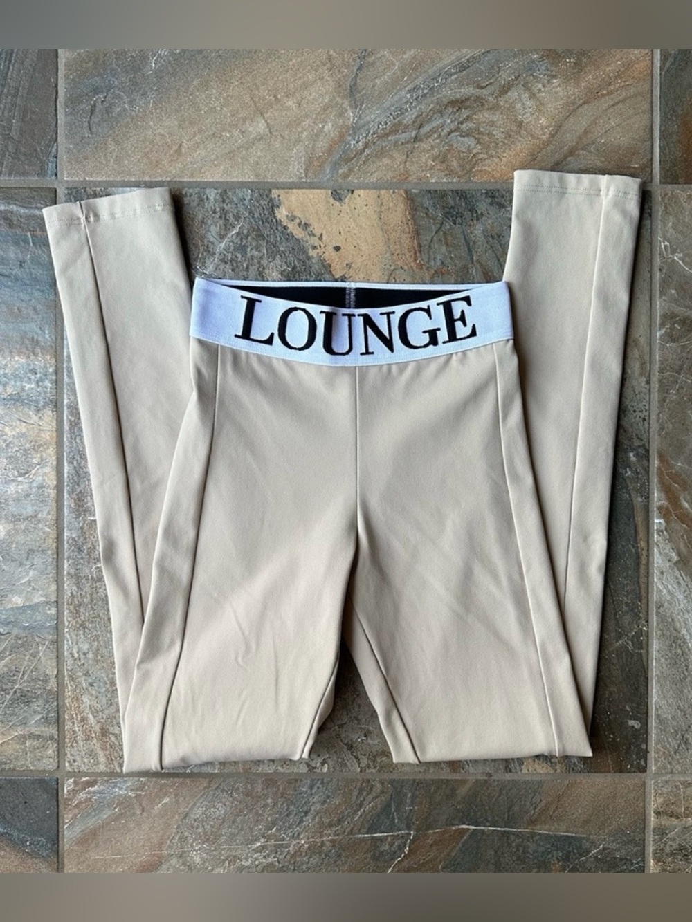Lounge Logo Waistband Leggings Women’s Size XS Stone Beige